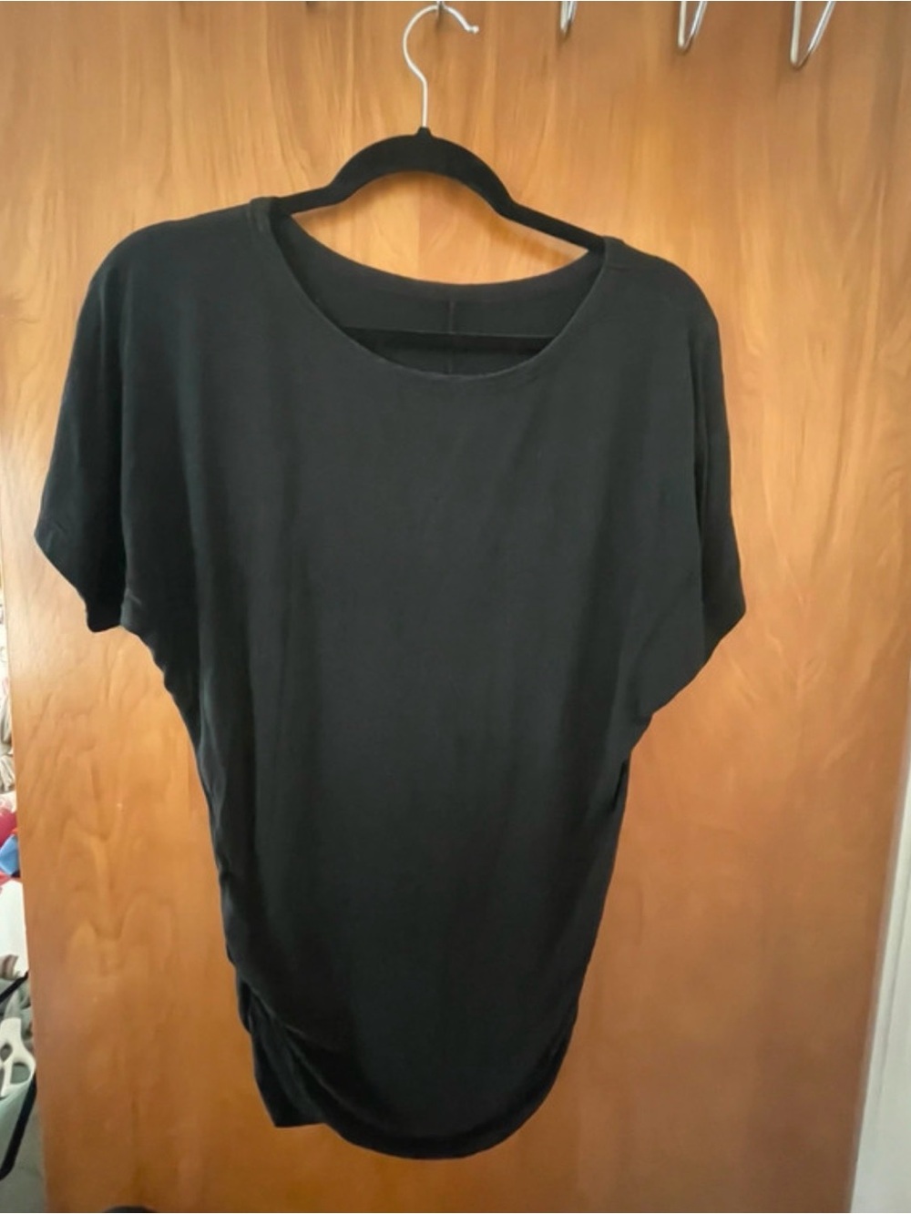 Black Women's Maternity Short Sleeve Tunic Top